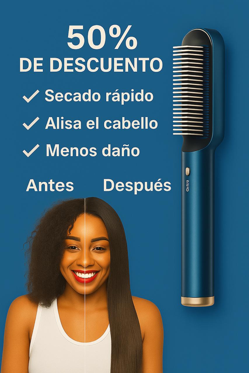 💖 CEPILLO SECADOR 2 EN 1 – Seca, Alisa y Moldea en una sola pasada